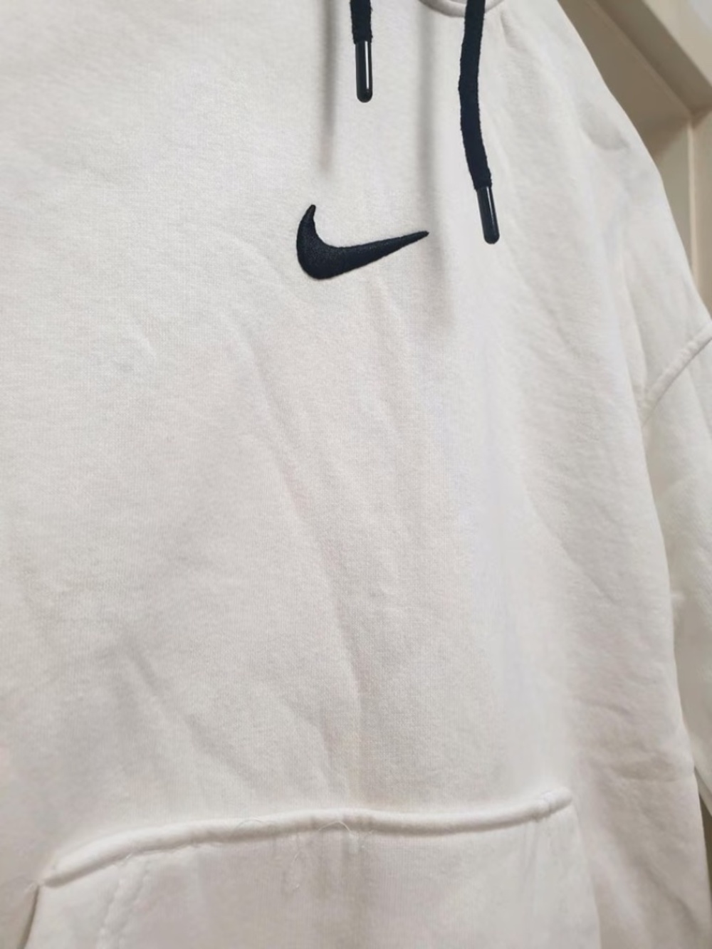 Nike Center Swoosh Hoodie — White, Size S